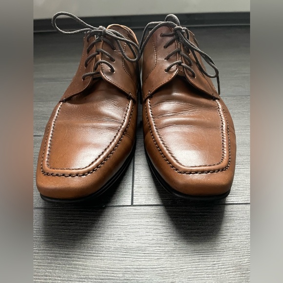 Giorgio Brutini Men's Brown Leather Lace Up Square Toe Dress Shoes Size 8.5M - Picture 1 of 7
